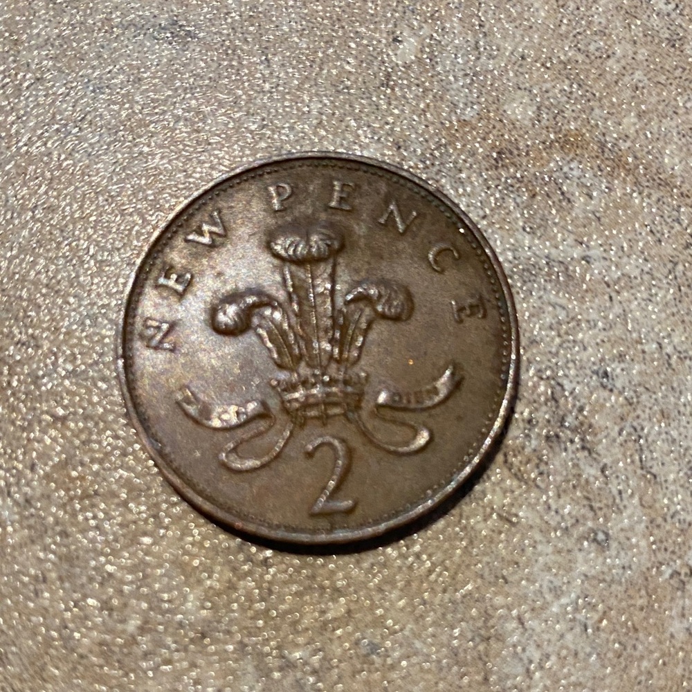 Vintage 1971 2 New Pence Coin